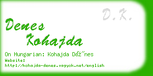 denes kohajda business card